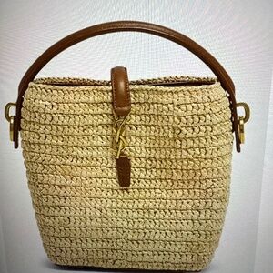 NEW: Le 37 Mini YSL Bucket Bag in Raffia and Leather
